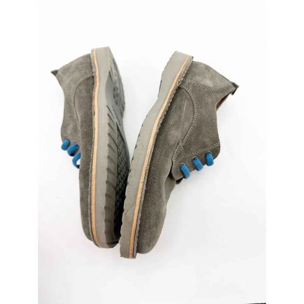Florsheim Kids Grey Suede Oxfords Blue Laces Memory Foam Shoes Size 3 M